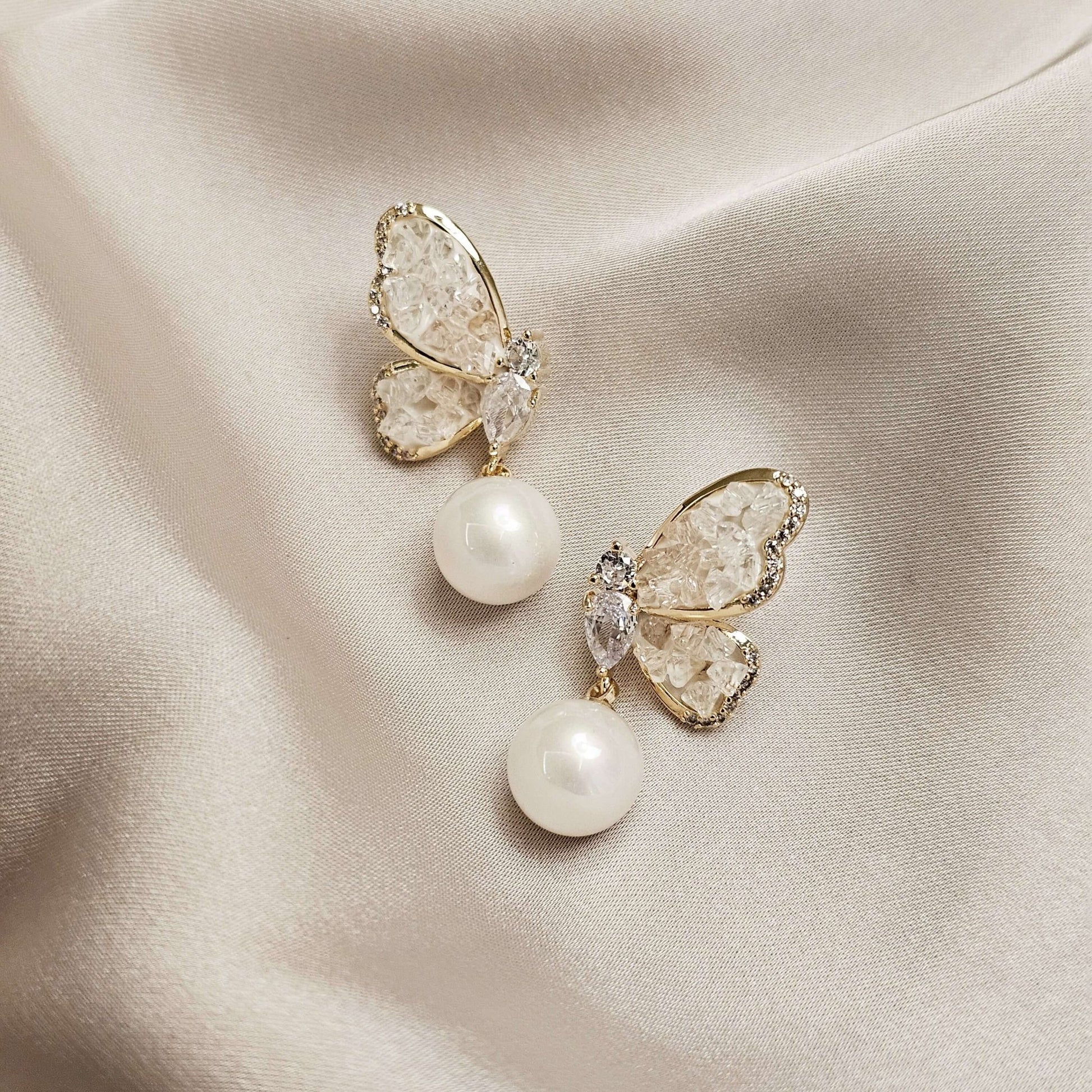 Fairy Light Luxury Butterfly Pearl Earrings - FAH Jewelry