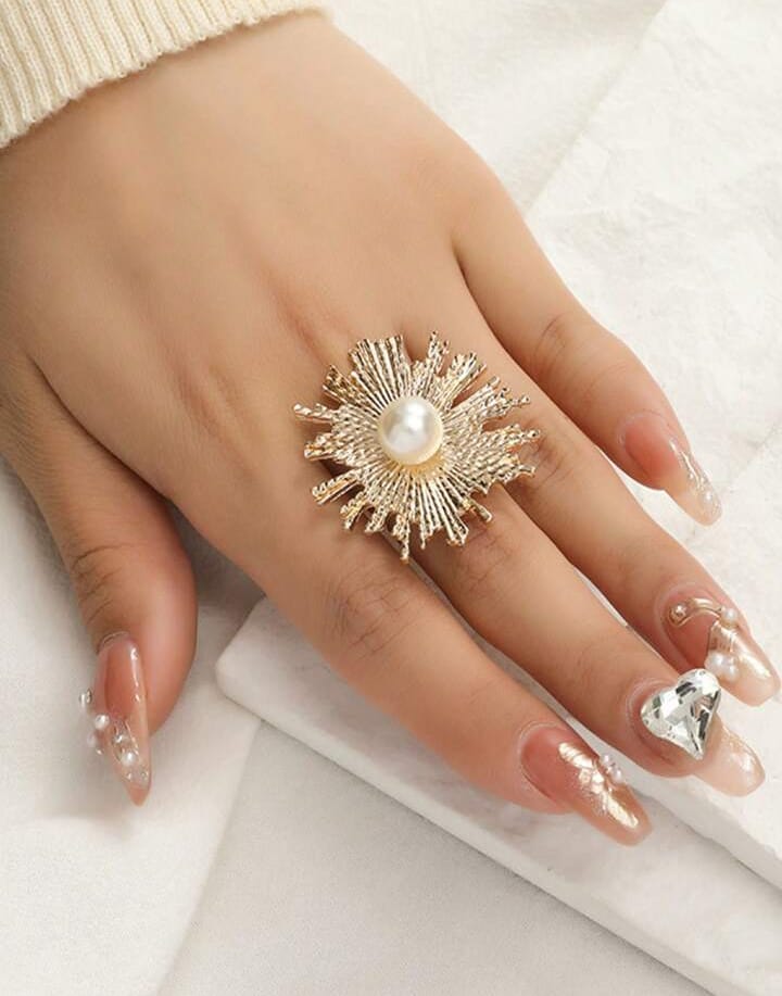 Faux Pearl Decor Ring - FAH Jewelry