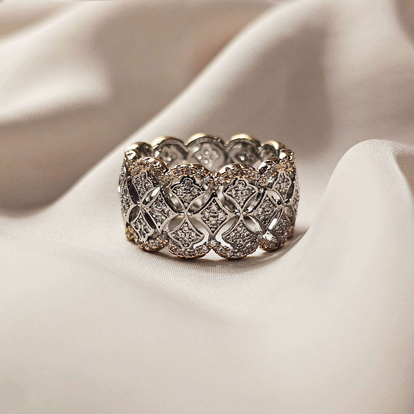 Gold Finish Cubic Emerlad Ring - FAH Jewelry