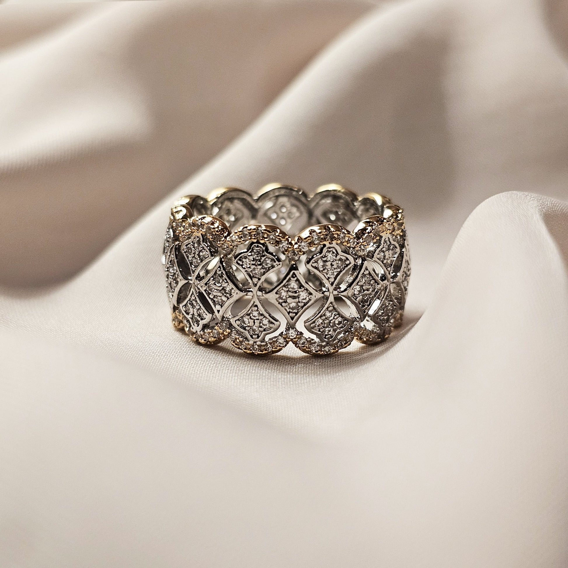 Gold Finish Cubic Emerlad Ring - FAH Jewelry