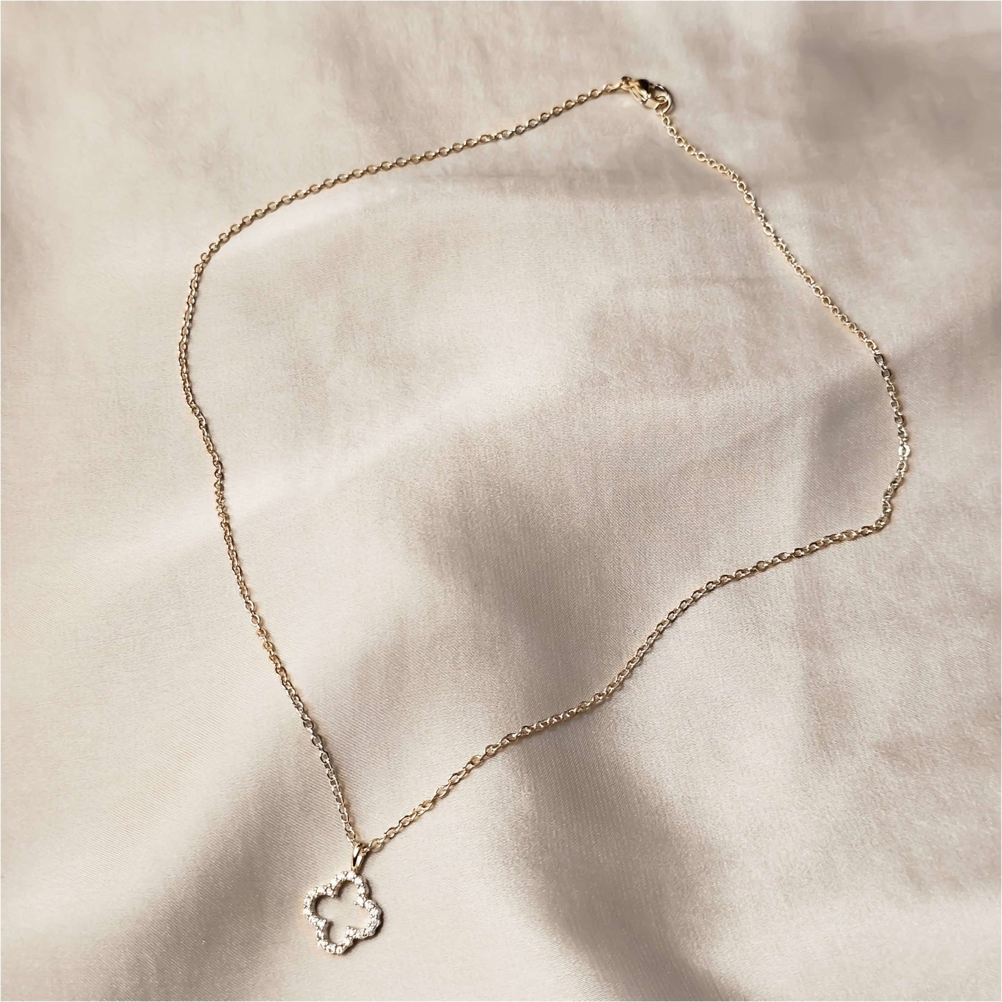 Hollow Four - leaf Pendant Necklace Golden - FAH Jewelry