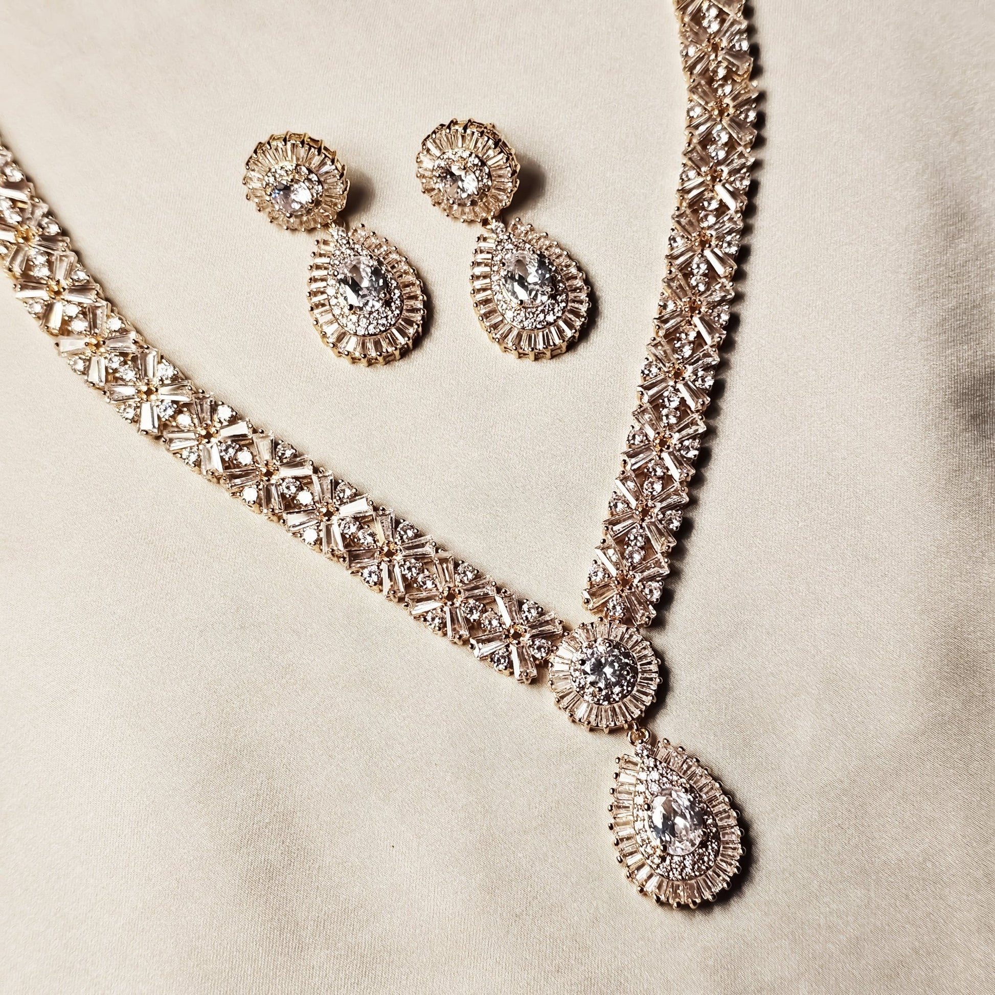 Luxury Cubic Zirconia Necklace(Rose Gold) - FAH Jewelry