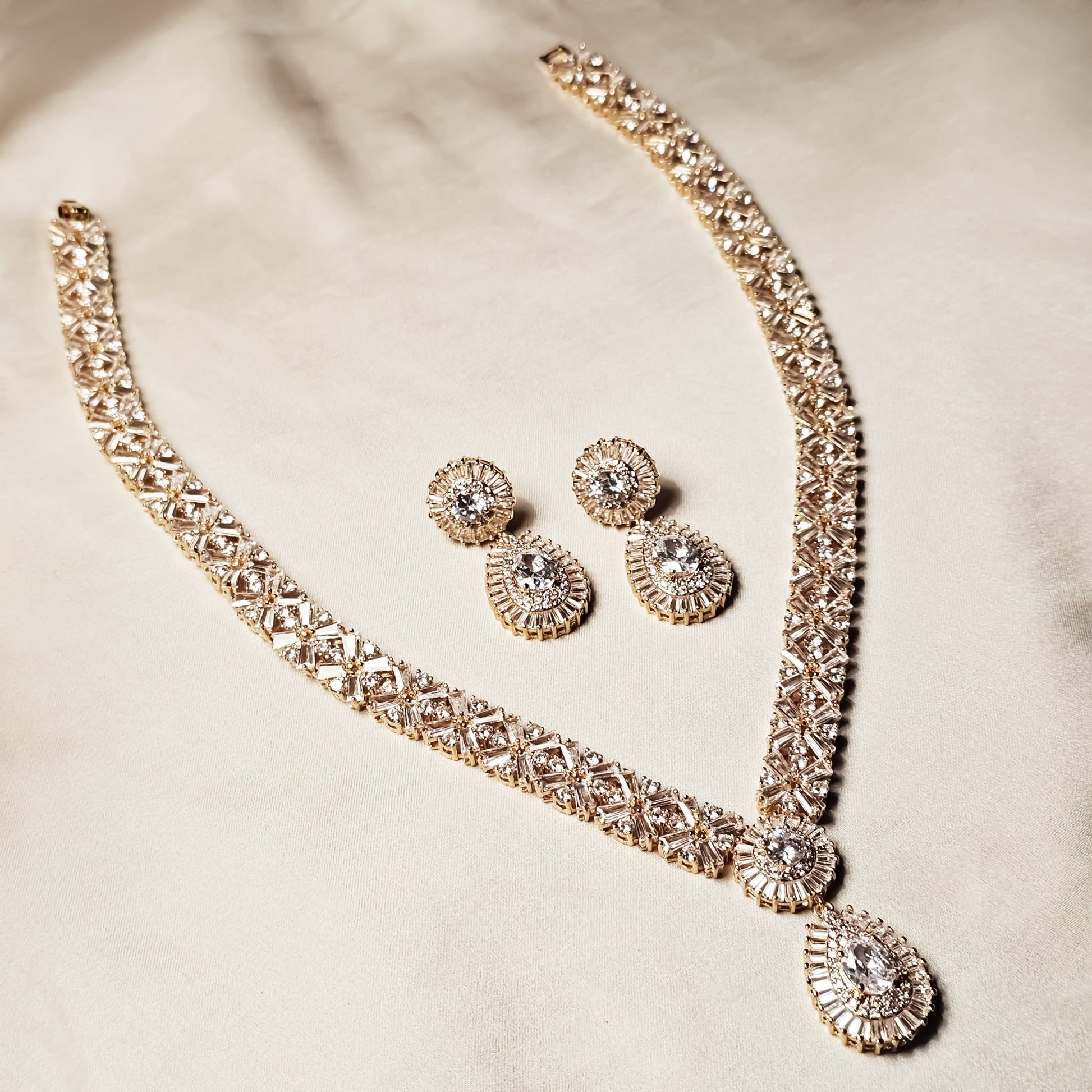 Luxury Cubic Zirconia Necklace(Rose Gold) - FAH Jewelry