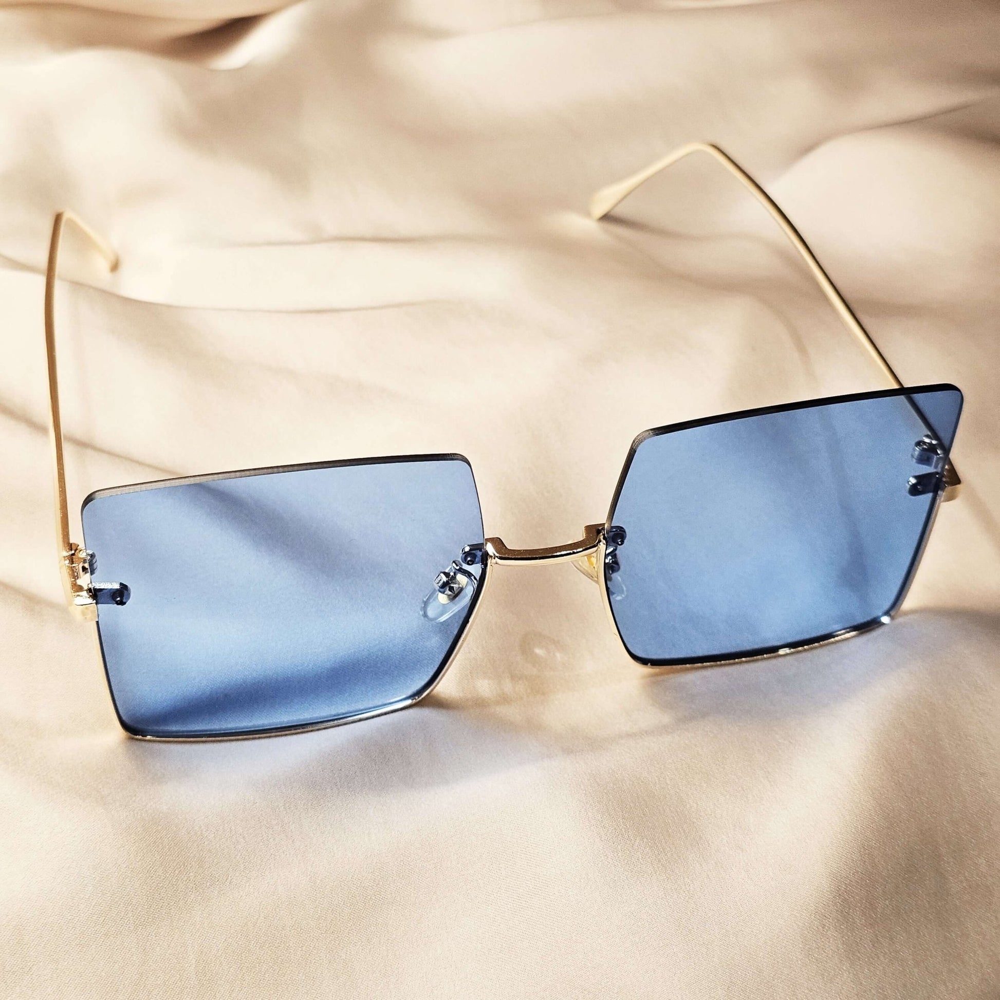 Metal Semi - rimless Sunglasses - FAH Jewelry