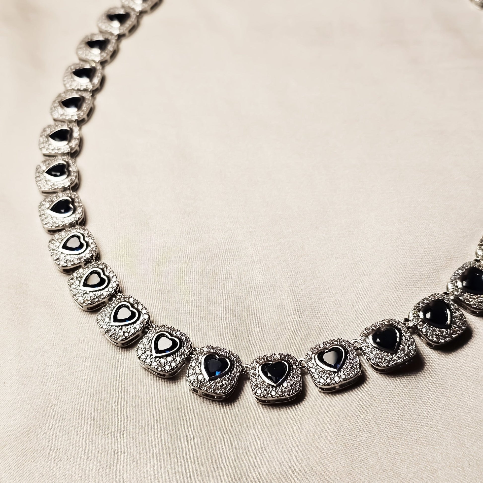 Moonveil Heart Necklace Platinum Plated - FAH Jewelry