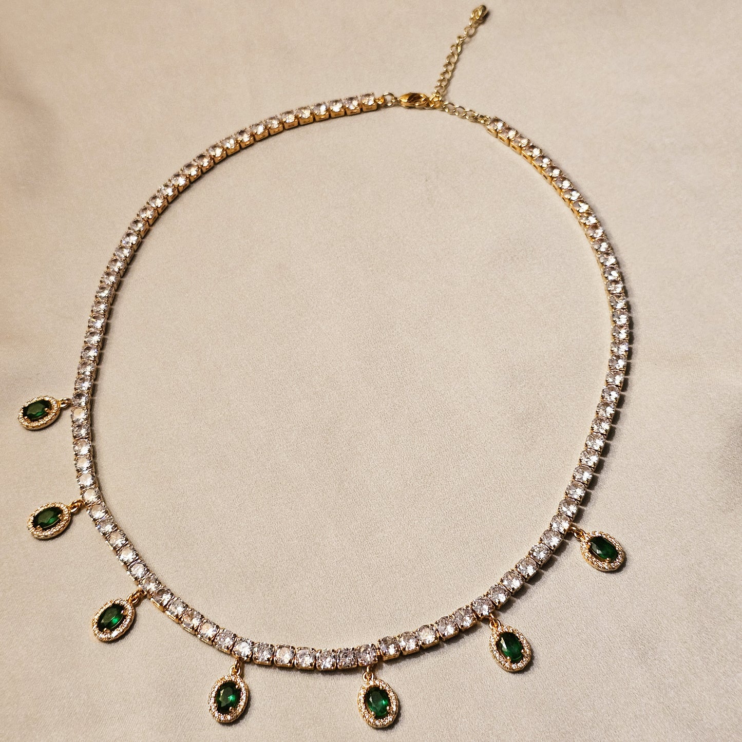 Elegant Emerlad Drop (Gold Plated)