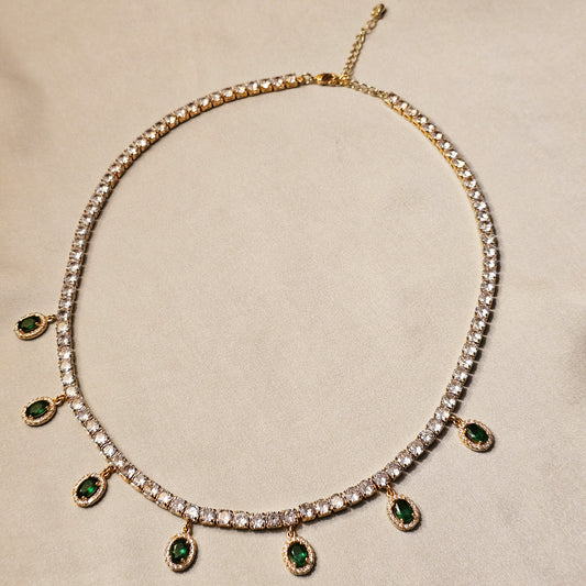 Elegant Emerlad Drop (Gold Plated)