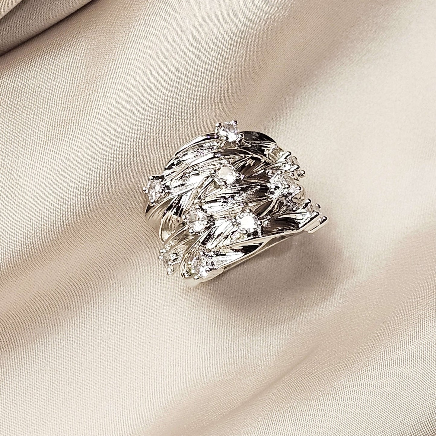 Natural Jute Twine Zircon Ring - FAH Jewelry