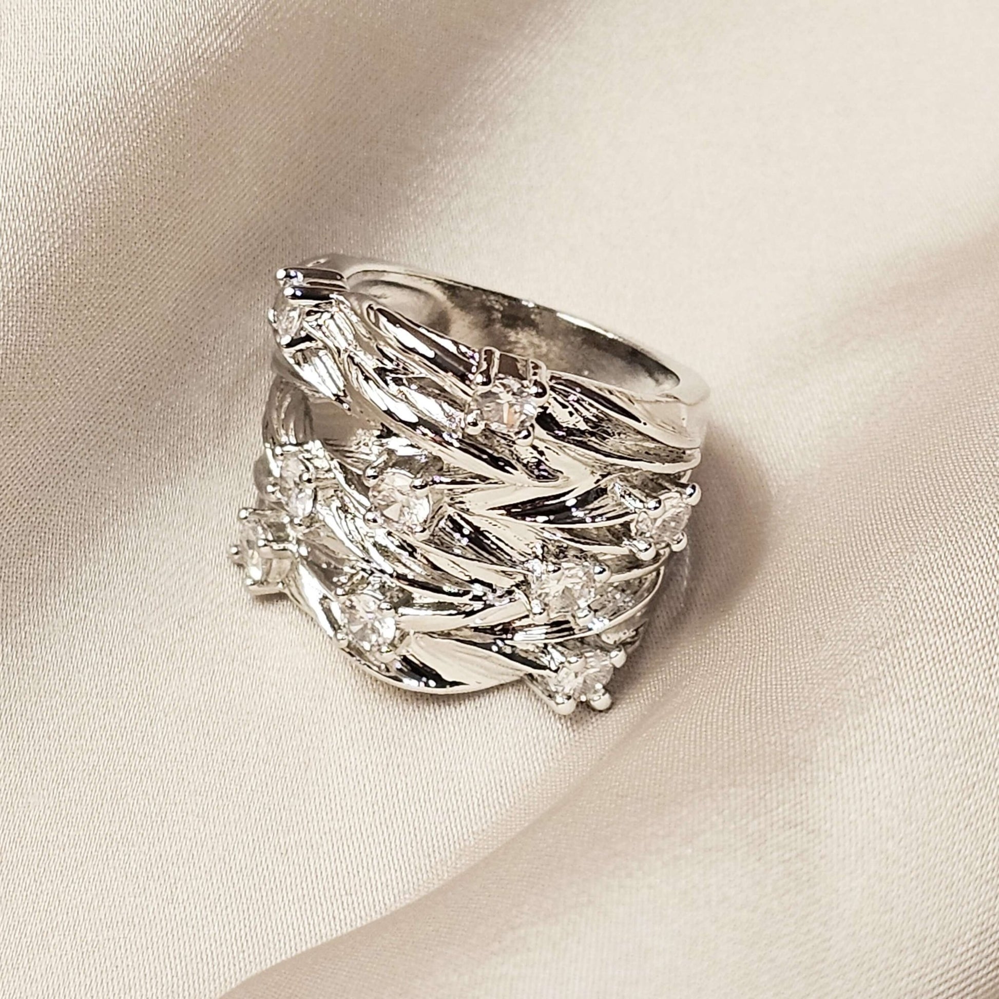 Natural Jute Twine Zircon Ring - FAH Jewelry