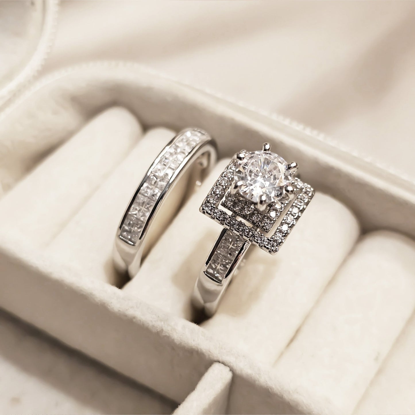 Opulent Pair Diamond Zircon Ring - FAH Jewelry