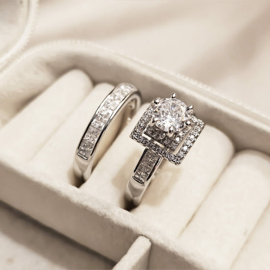 Opulent Pair Diamond Zircon Ring - FAH Jewelry