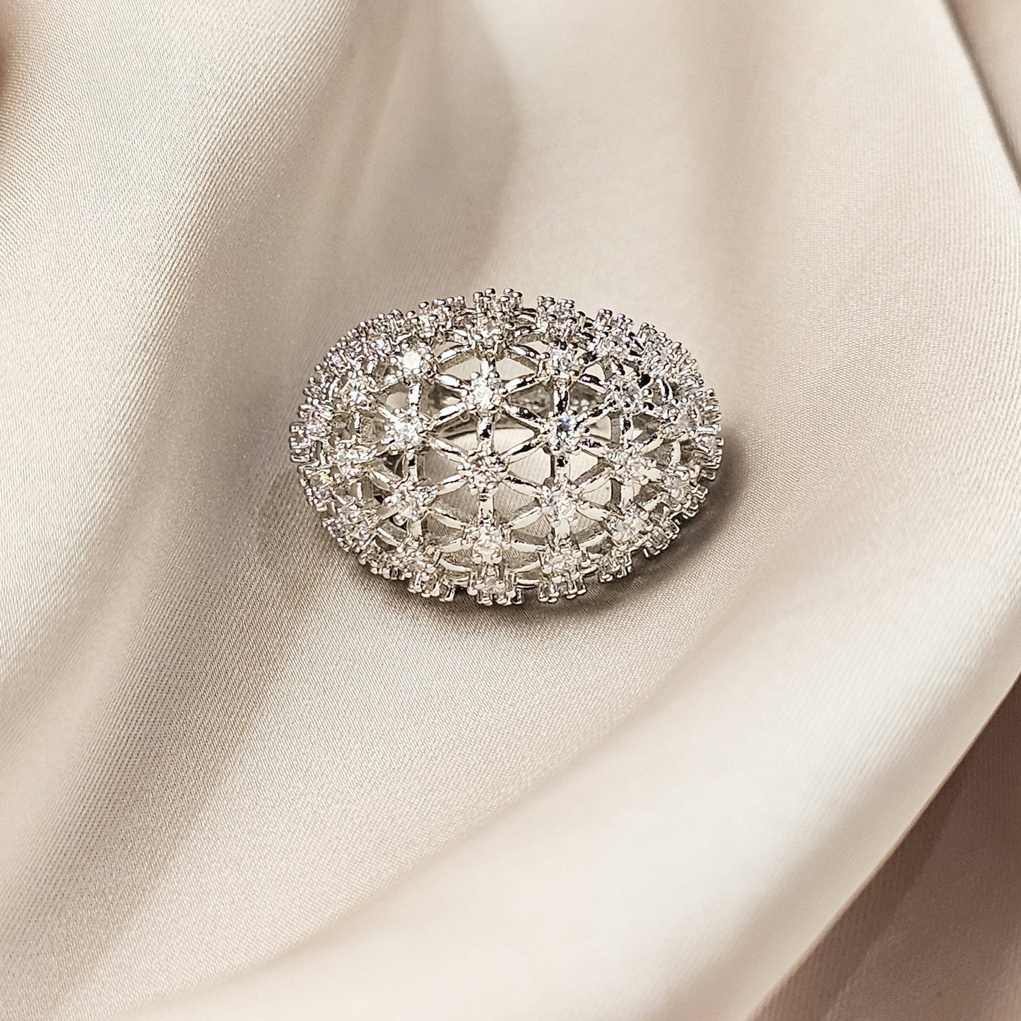 Pave Cubic Zirconia Sterling Silver Ring - FAH Jewelry