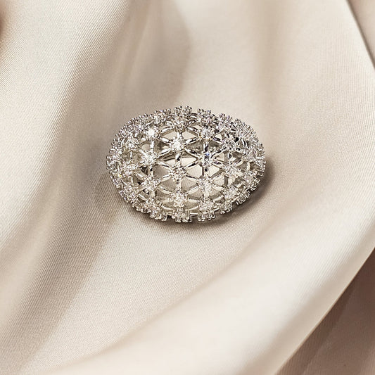 Pave Cubic Zirconia Sterling Silver Ring - FAH Jewelry