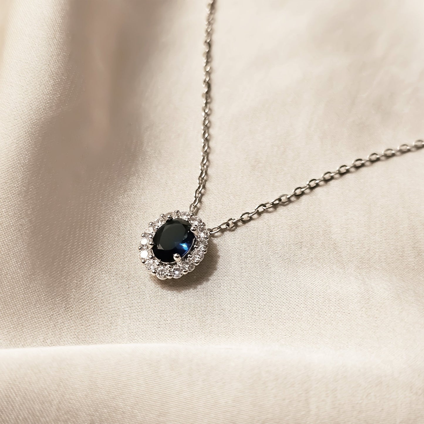 Pendant zircon fancy lux - silver - blue - FAH Jewelry