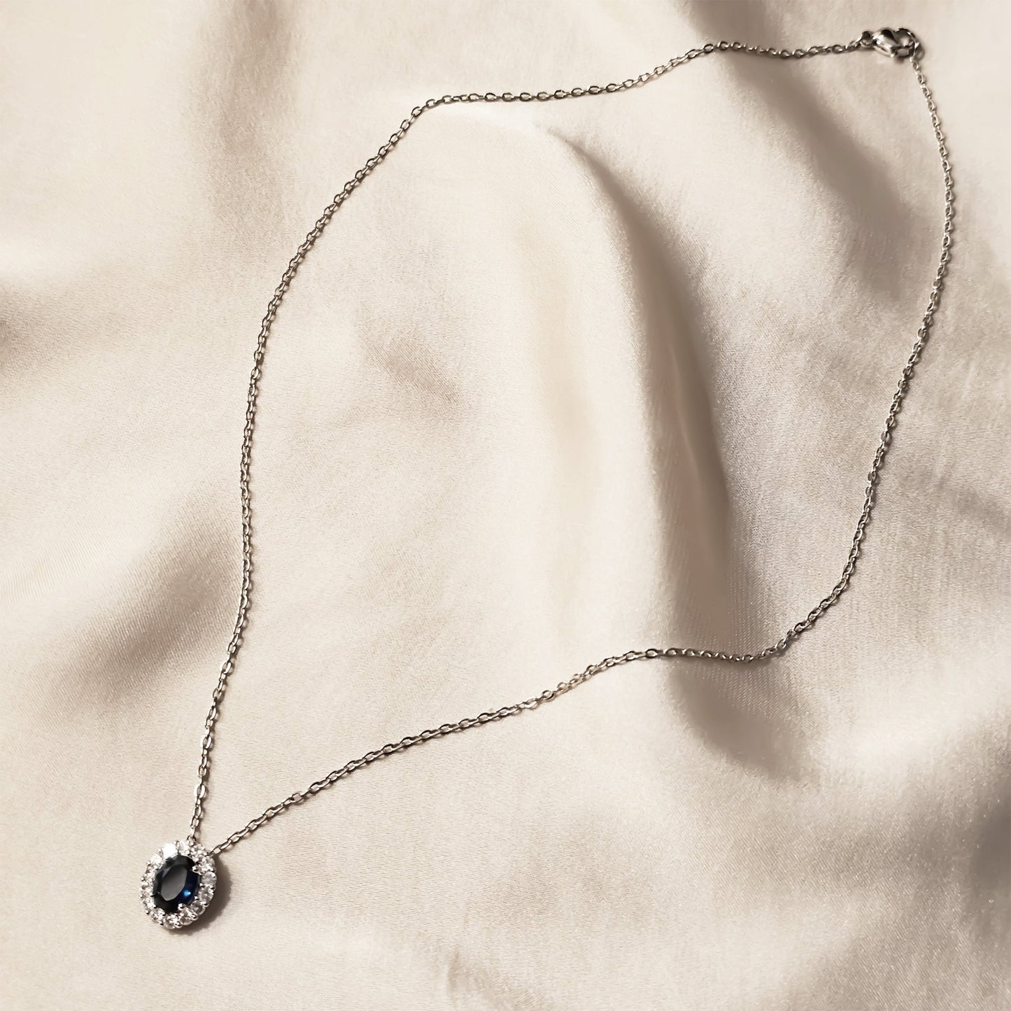 Pendant zircon fancy lux - silver - blue - FAH Jewelry