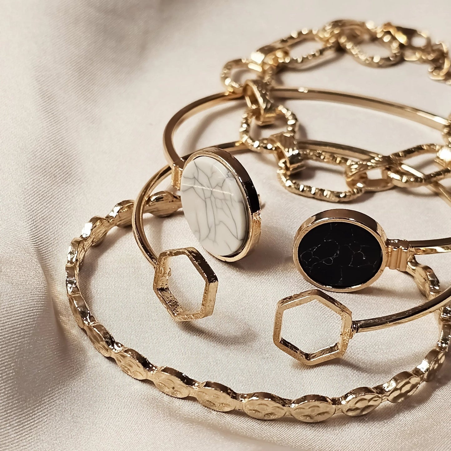 Punk Metal Marble Geometric Bracelet - FAH Jewelry