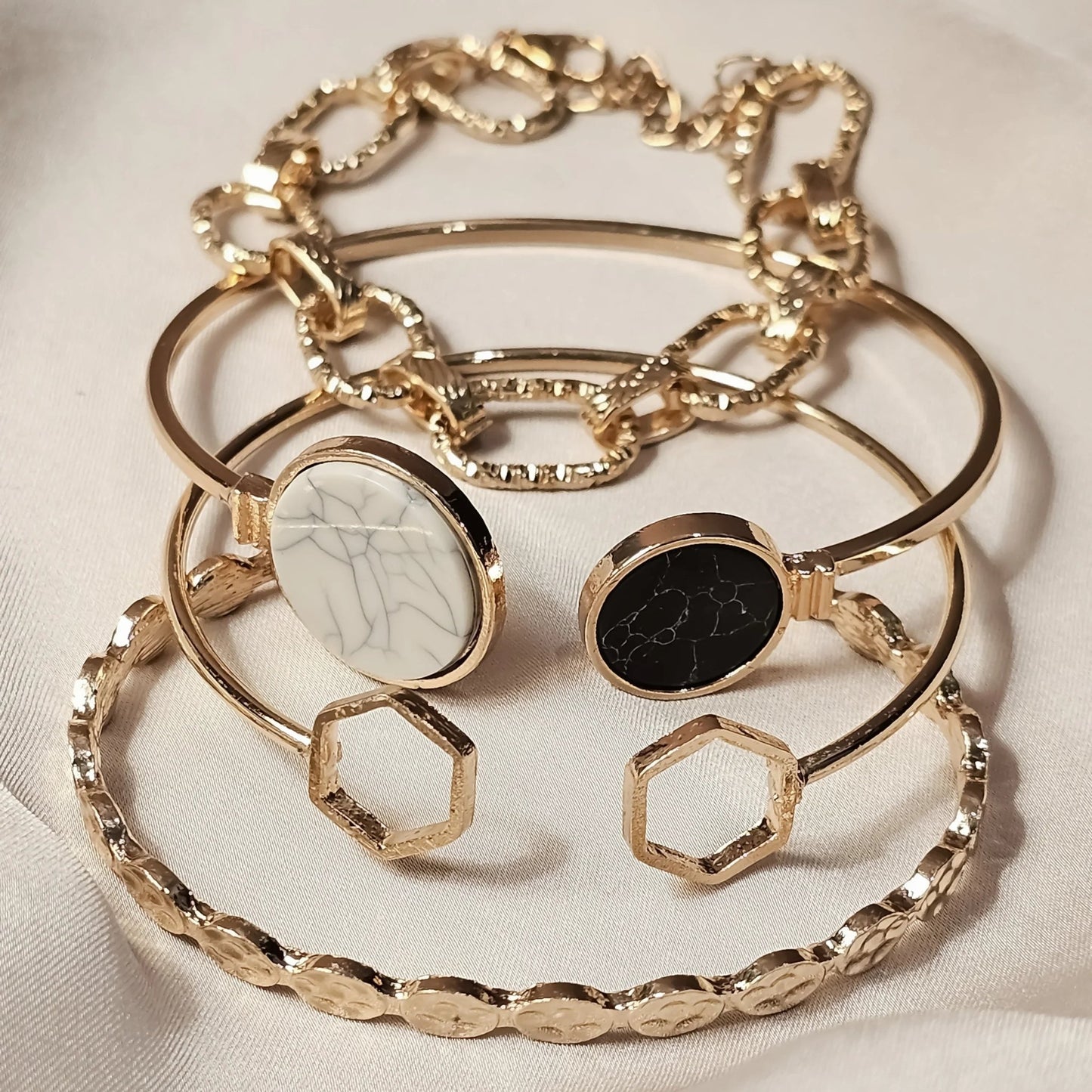 Punk Metal Marble Geometric Bracelet - FAH Jewelry