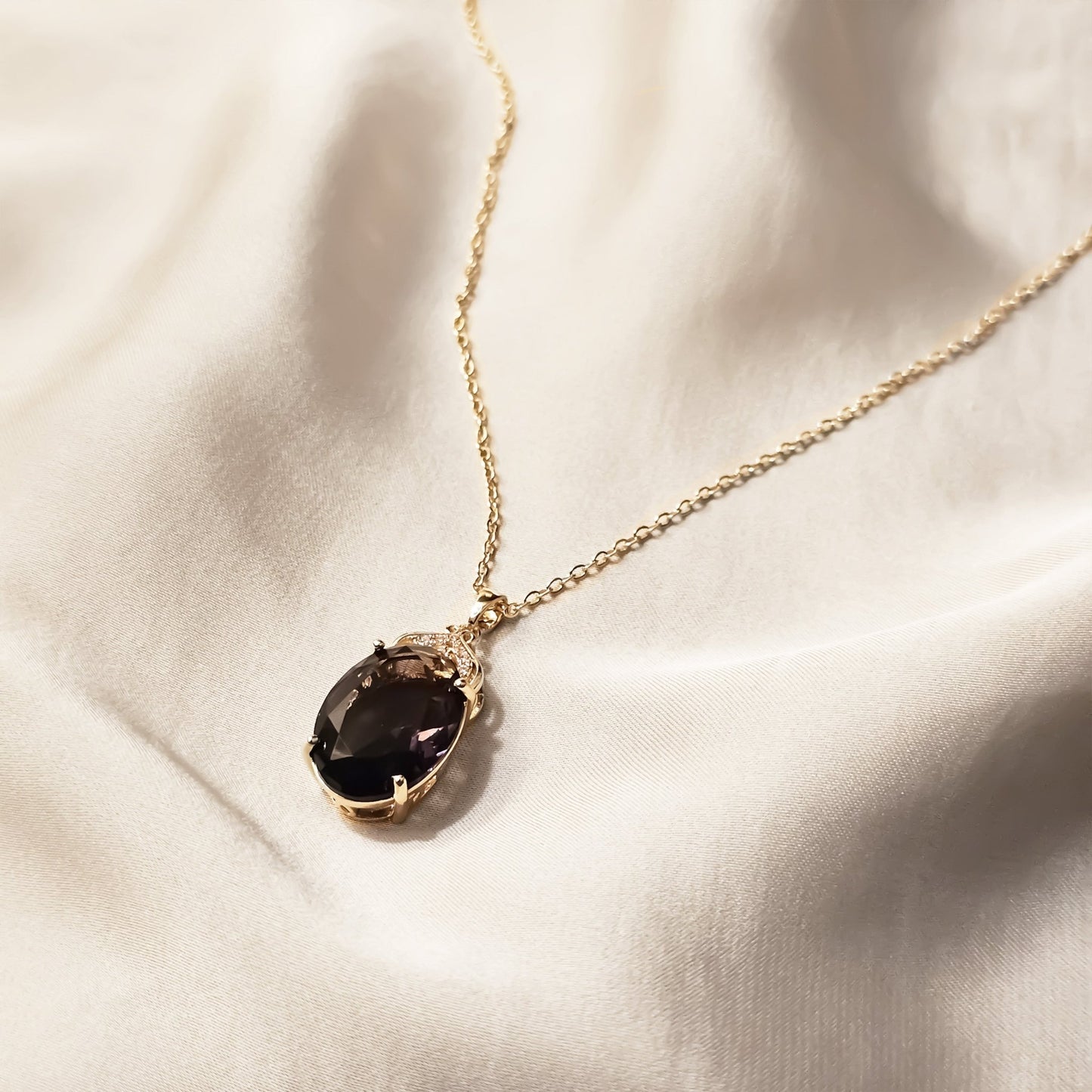 Purple Violet Semi - Precious Stone Pendant - FAH Jewelry