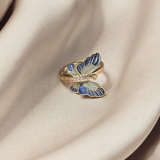 Flare Blue Butterfly Diamond Ring