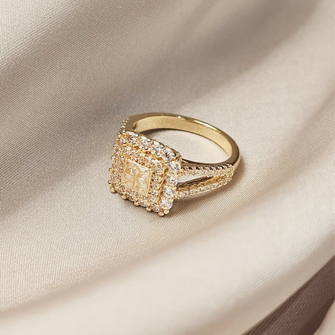 Floral Style Diamond Cut Ring