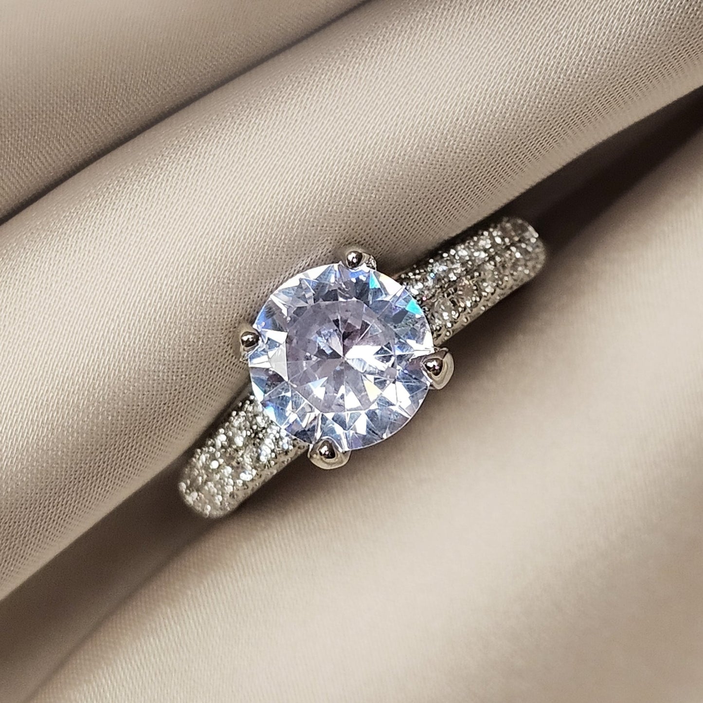 Round Cut Created Diamond Solitaire Ring - FAH Jewelry