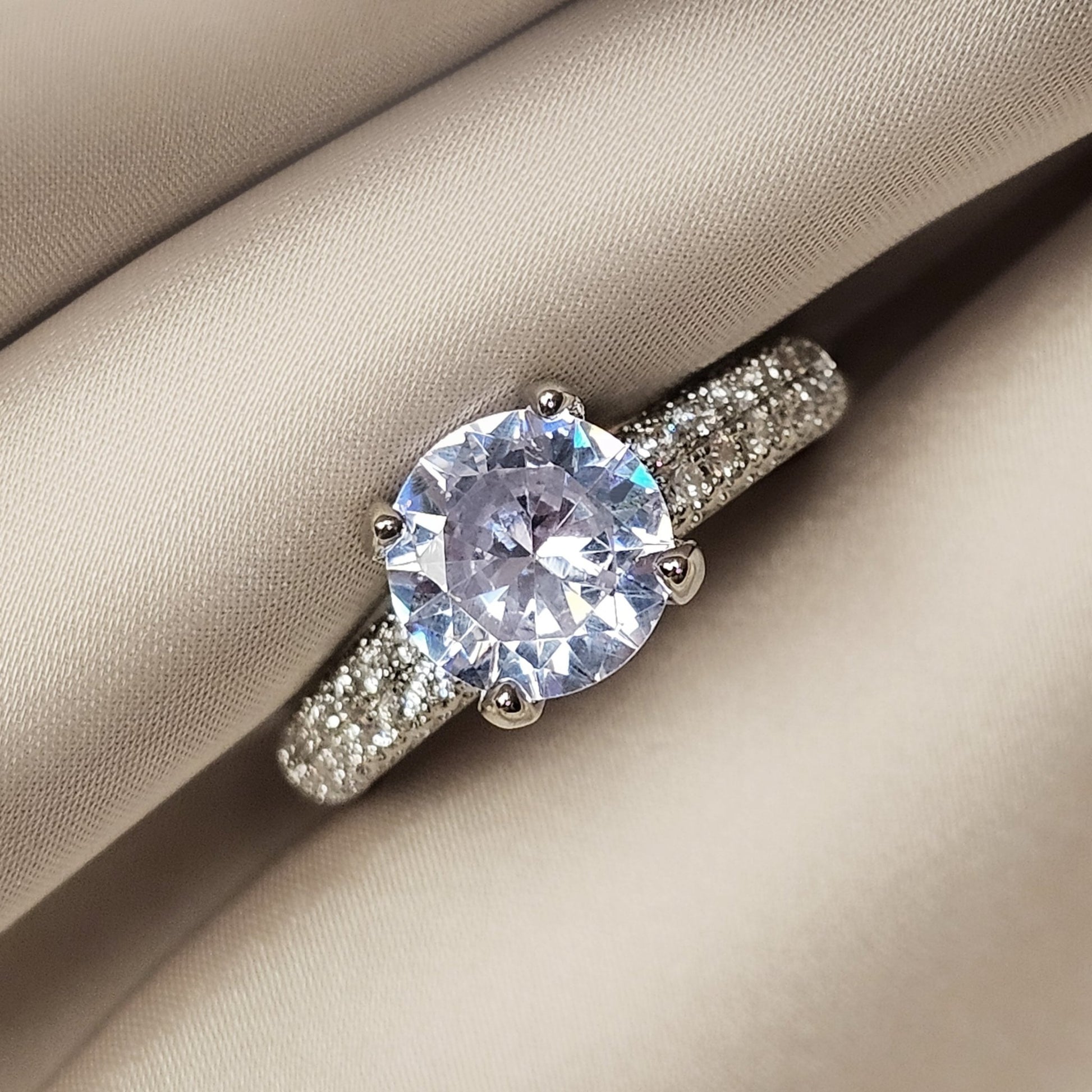 Round Cut Created Diamond Solitaire Ring - FAH Jewelry