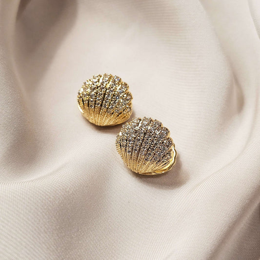 Round Shape Gold Engagement Earrings - FAH Jewelry