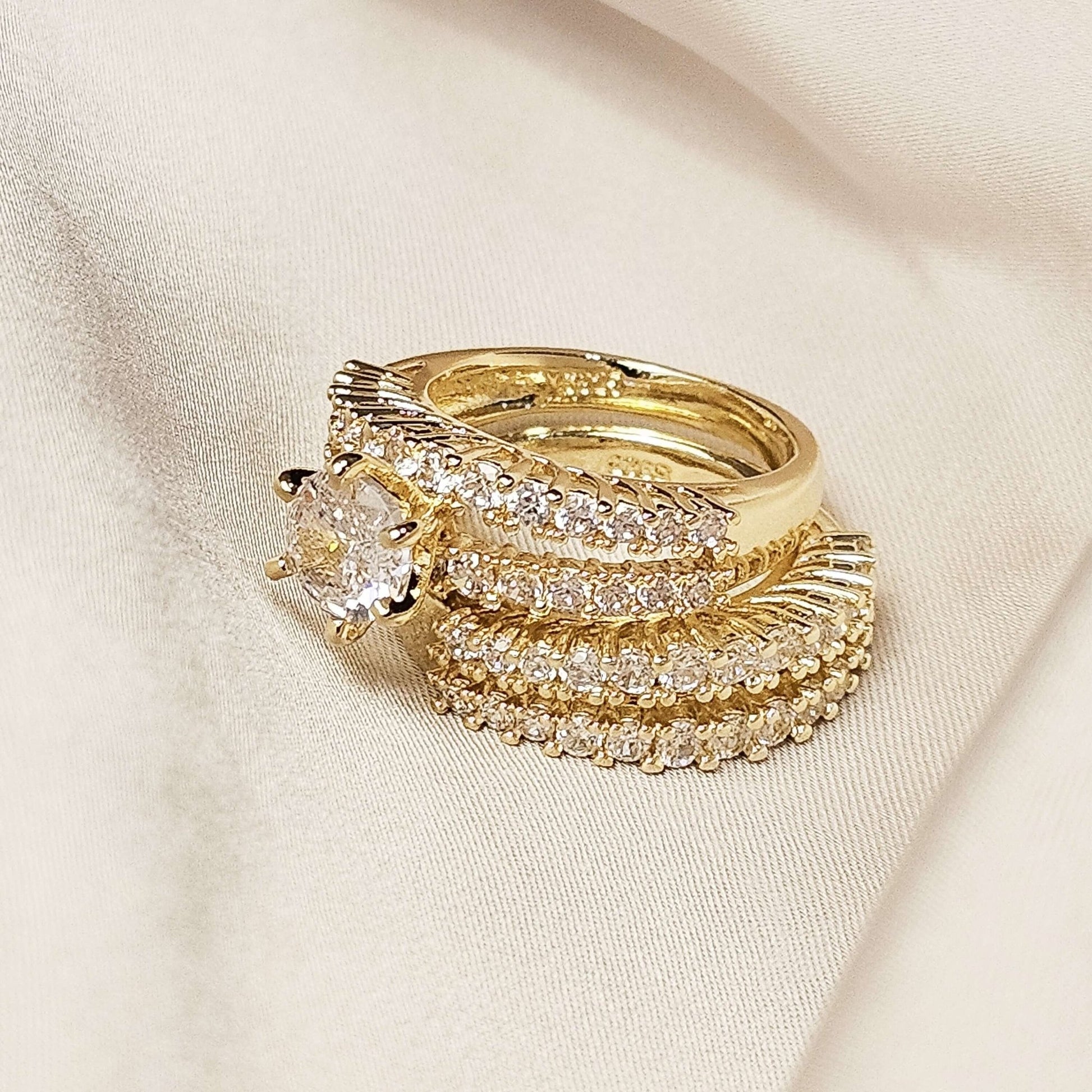 Sapphire Silver Ring Set - FAH Jewelry