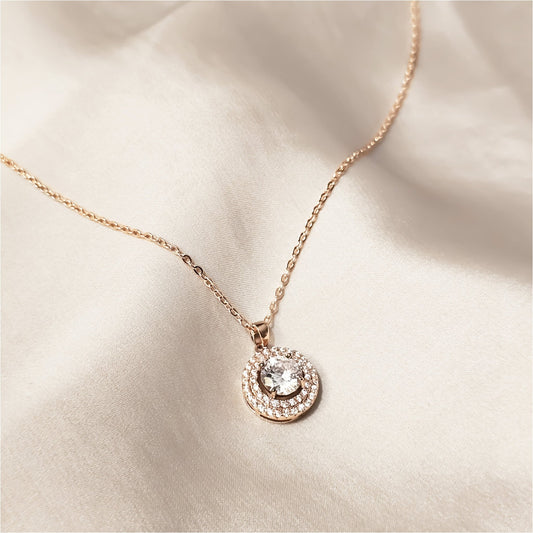 Small Dainty Tiny Charm Oval Necklace - FAH Jewelry