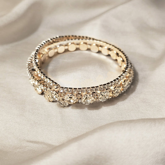 Sparkly Full Stone Crystal Bracelet (Golden) - FAH Jewelry