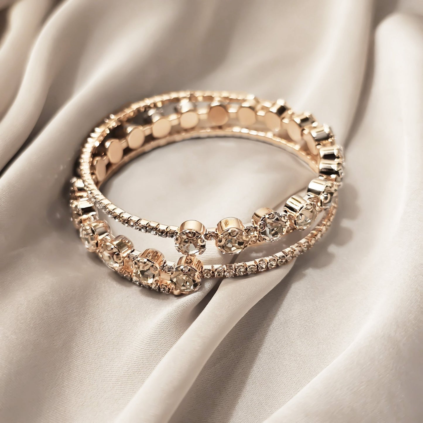 Sparkly Full Stone Crystal Bracelet (Rose Gold) - FAH Jewelry