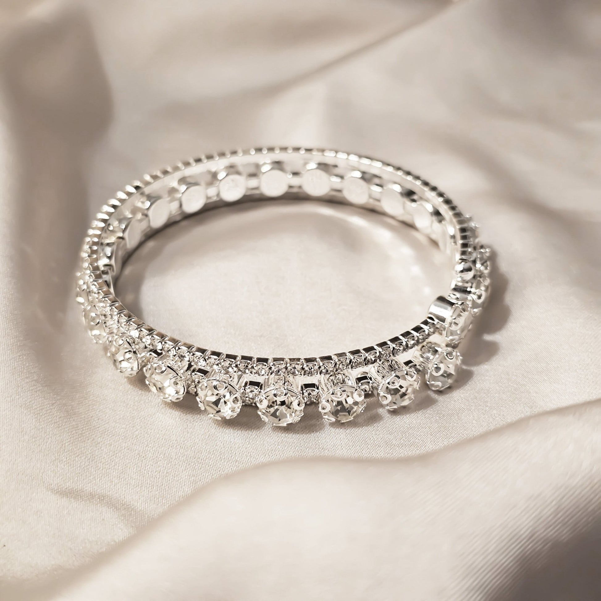 Sparkly Full Stone Crystal Bracelet (Silver) - FAH Jewelry