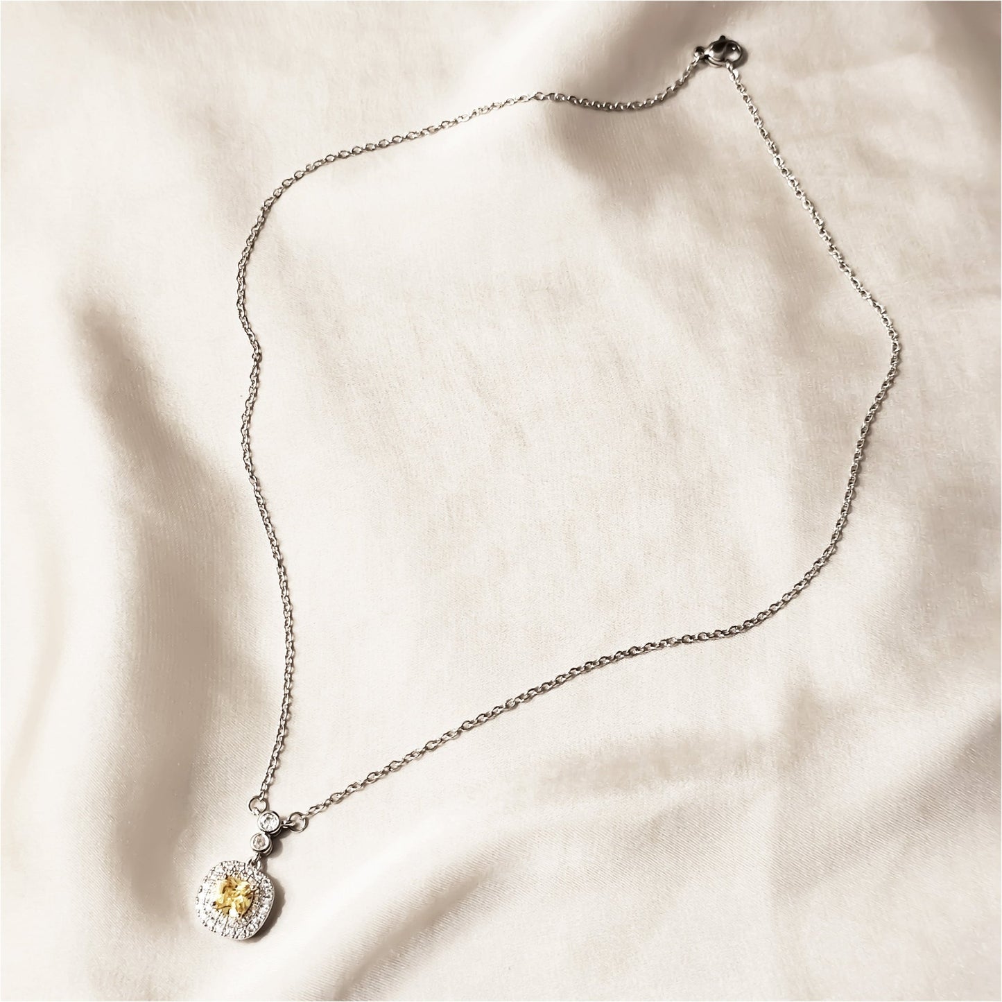 Synthetic Yellow Diamond Ornament Pendant - FAH Jewelry