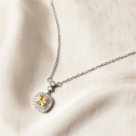 Synthetic Yellow Diamond Ornament Pendant - FAH Jewelry