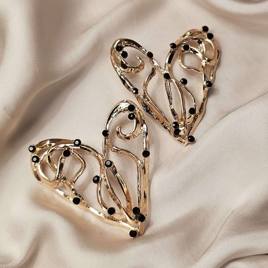 TEXTURED HEART EARRINGS - FAH Jewelry