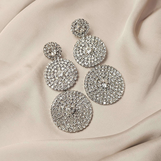 Triple Disc Drops Earrings - FAH Jewelry