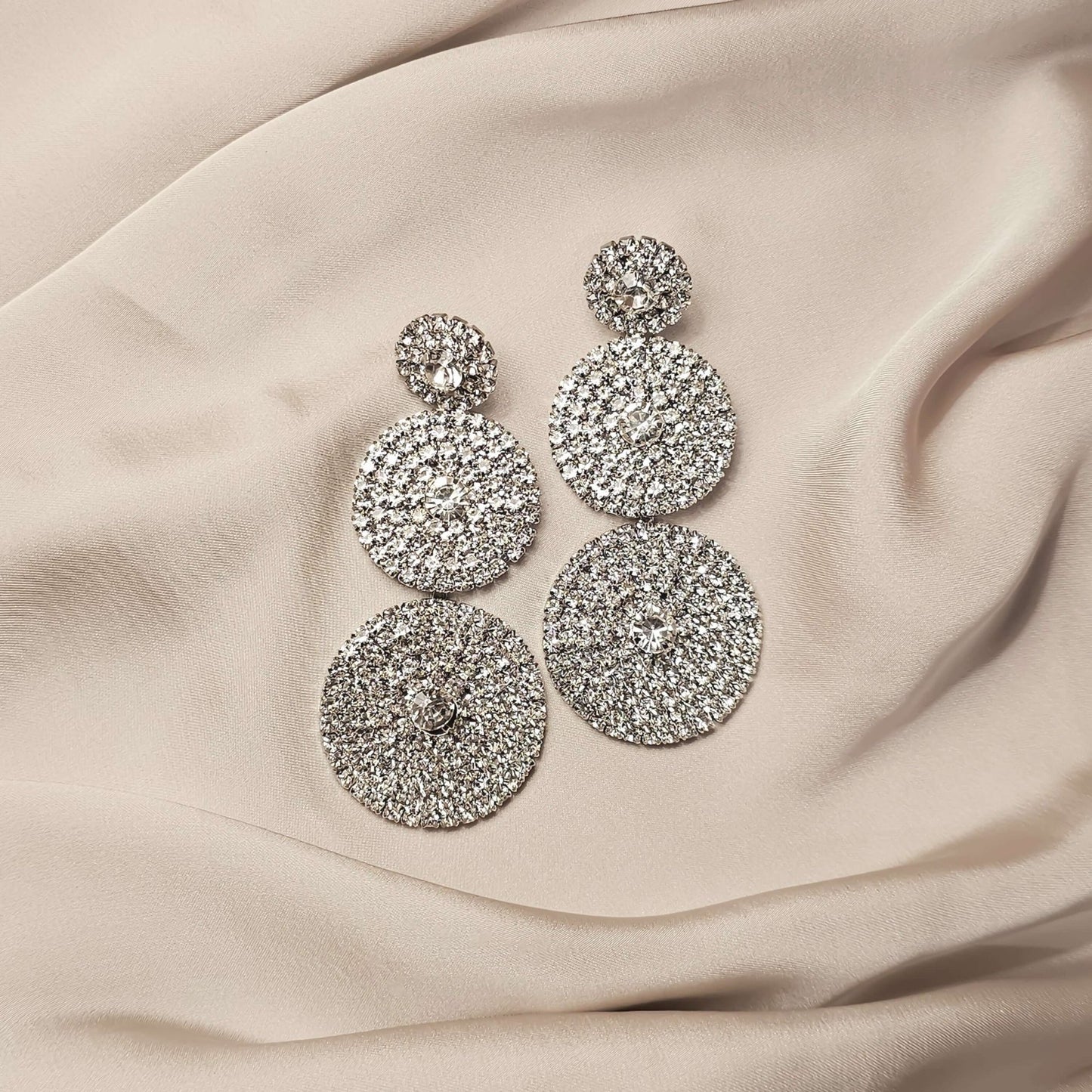 Triple Disc Drops Earrings - FAH Jewelry