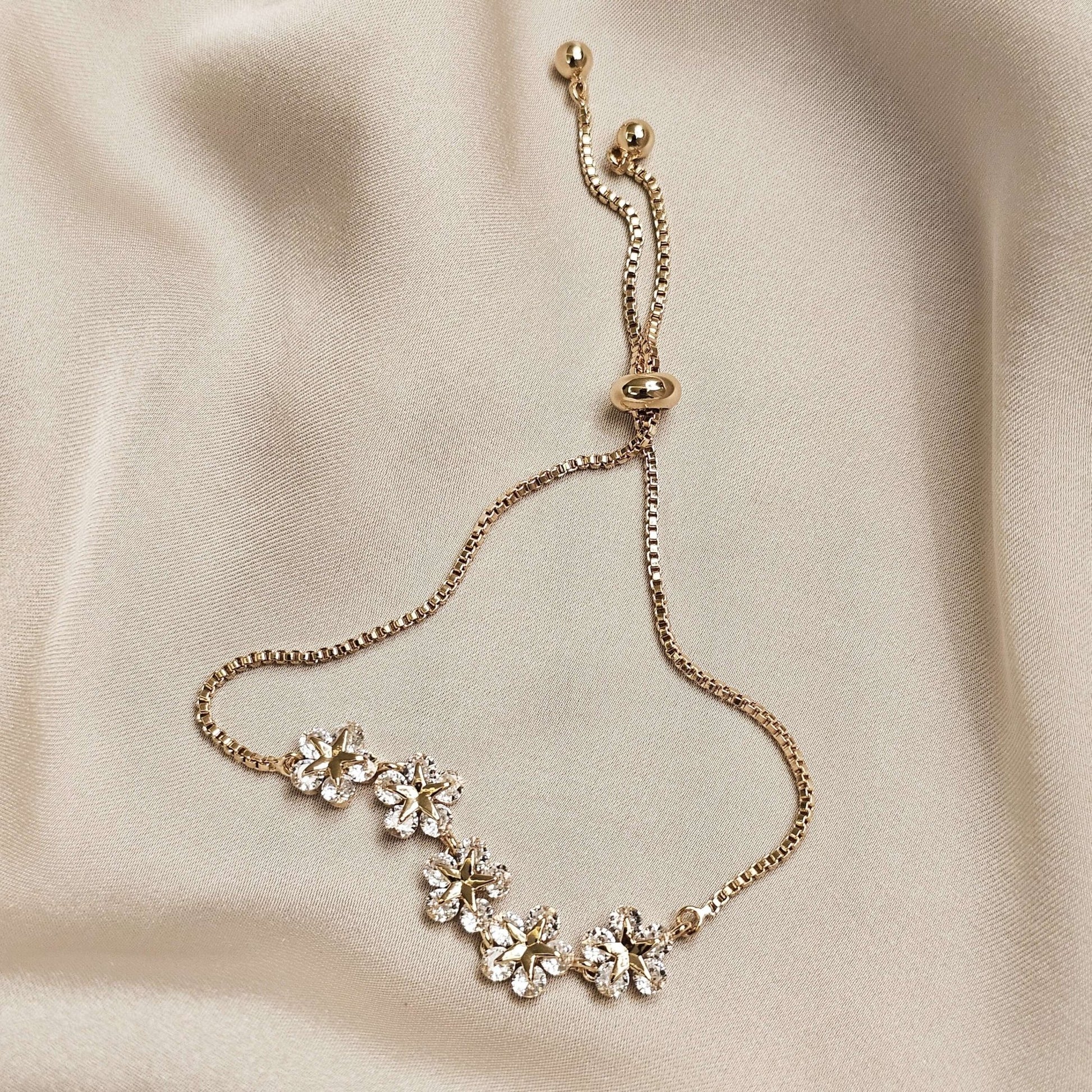 Turkish Flower Charm Elegant Inlaid Rhinestone Bracelets - FAH Jewelry