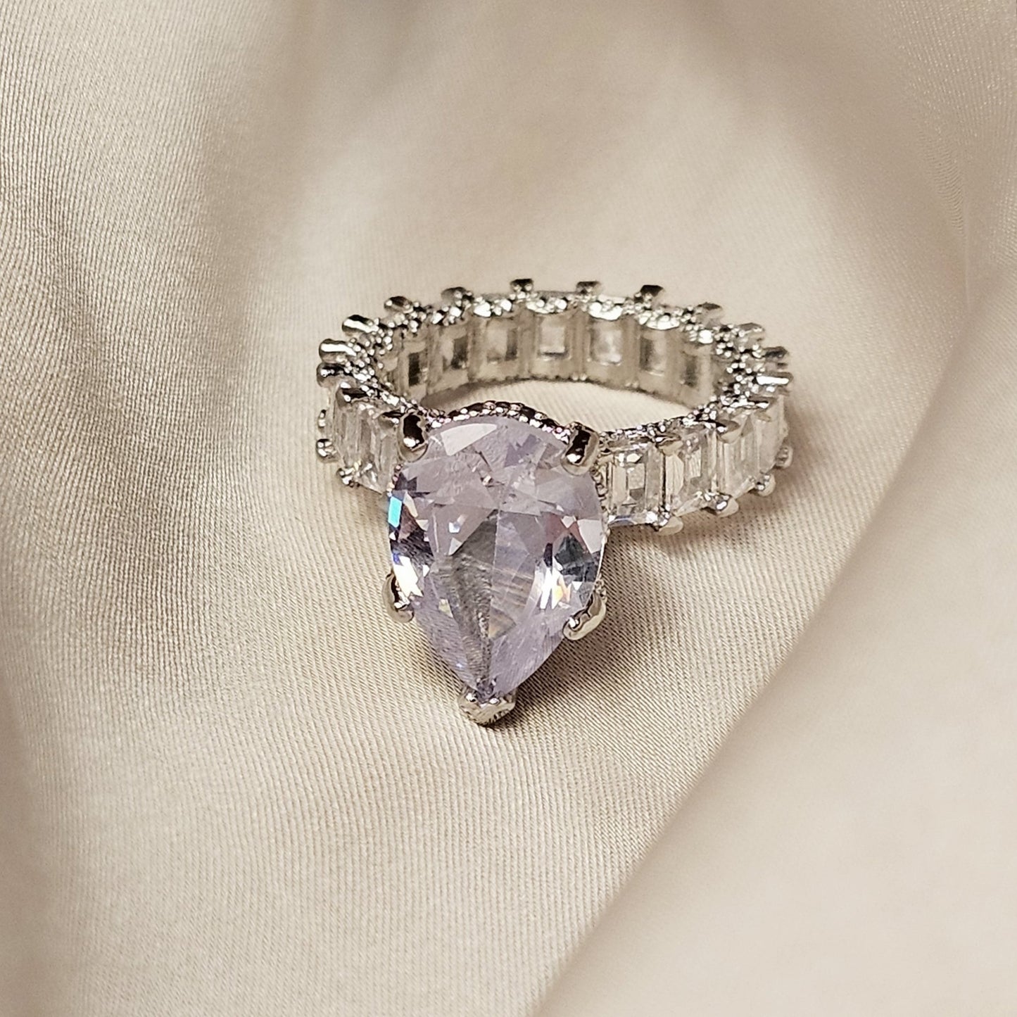 Unique Cocktail Pear Cut Engagement Ring - FAH Jewelry