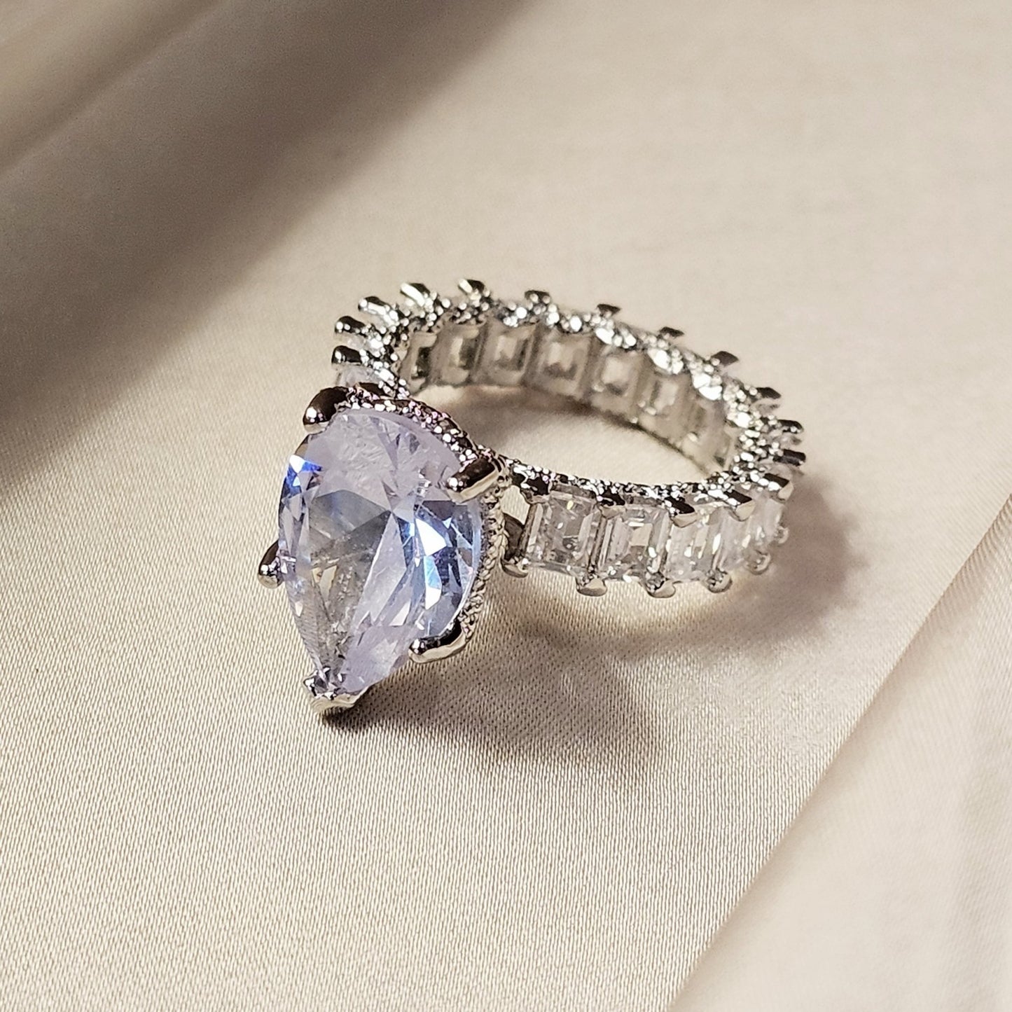 Unique Cocktail Pear Cut Engagement Ring - FAH Jewelry