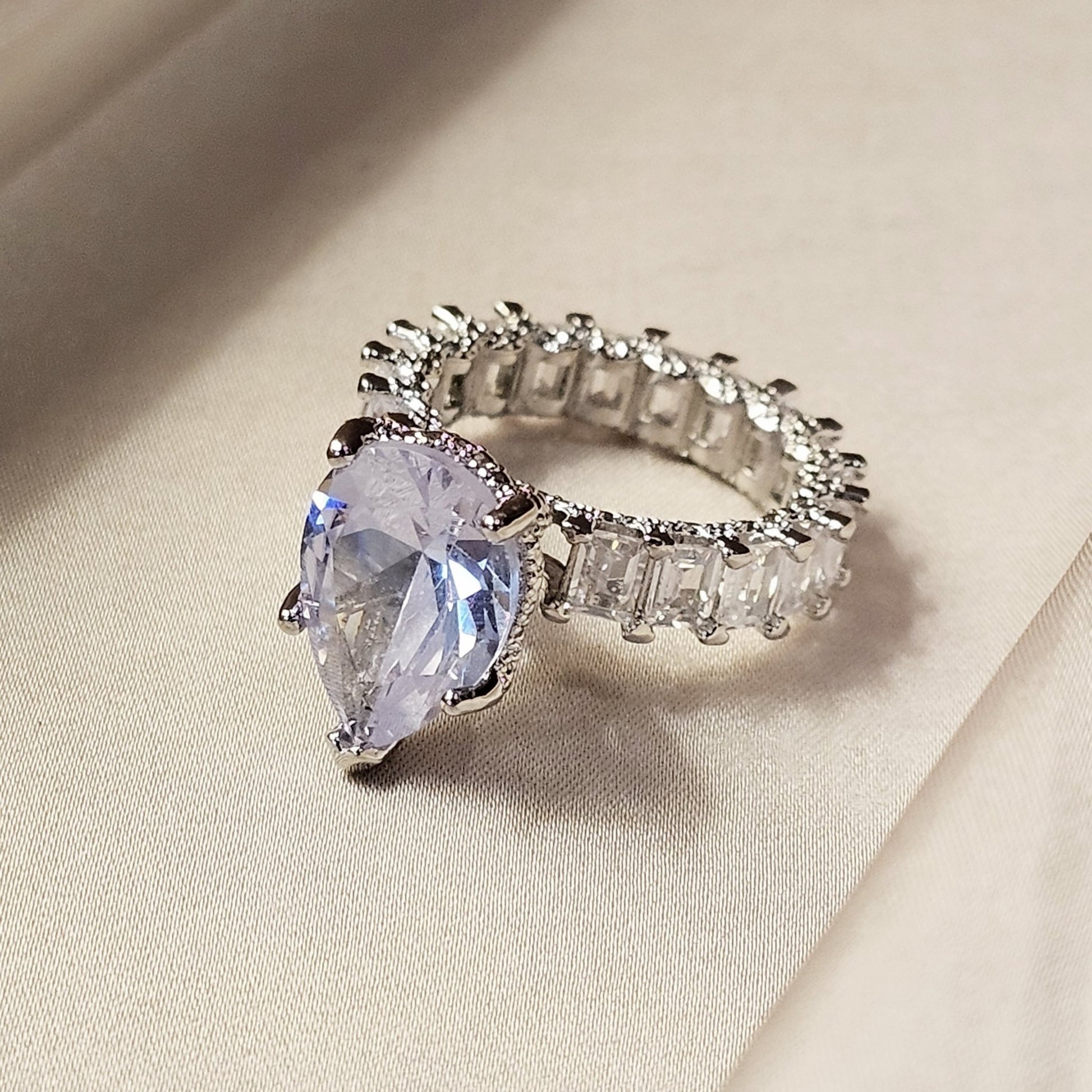 Unique Cocktail Pear Cut Engagement Ring - FAH Jewelry