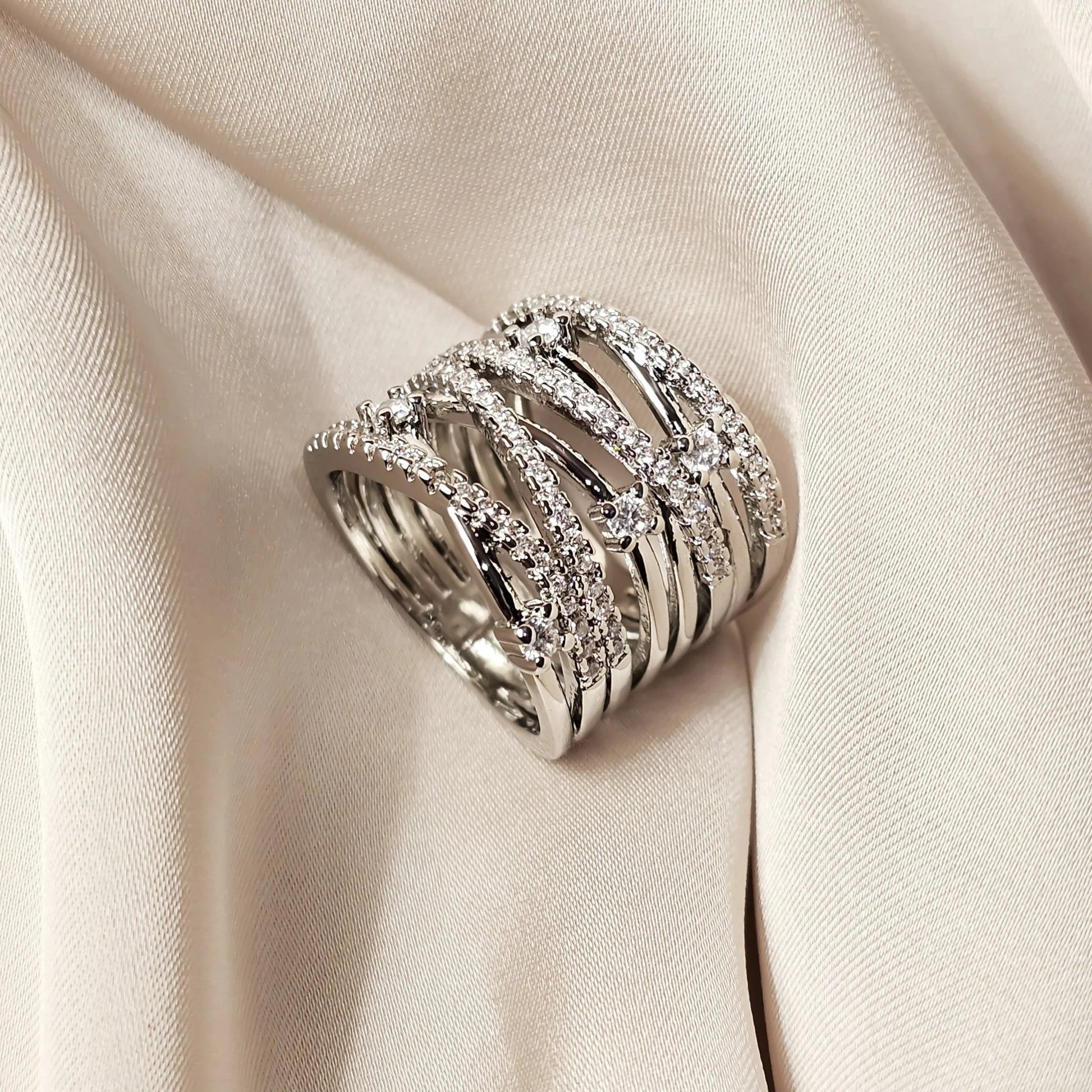 Vintage Cross Branch Luxury Zircon Ring - FAH Jewelry