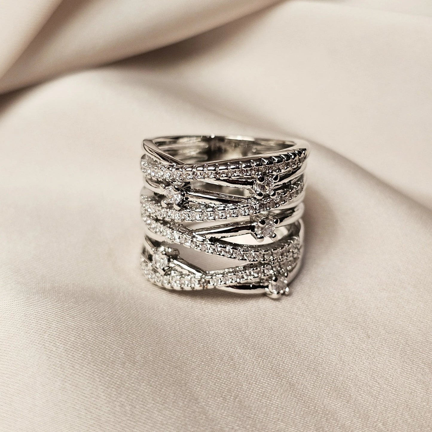 Vintage Cross Branch Luxury Zircon Ring - FAH Jewelry