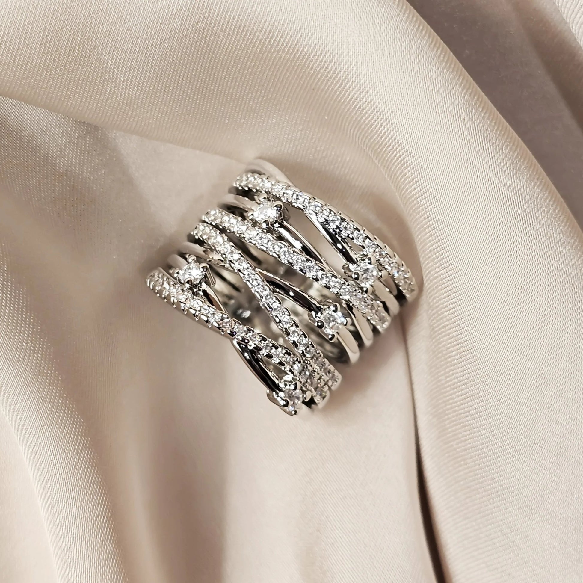 Vintage Cross Branch Luxury Zircon Ring - FAH Jewelry